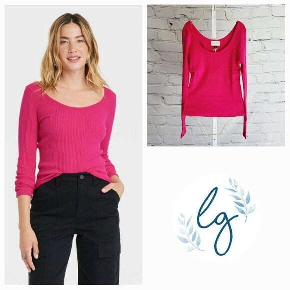 Universal Thread Sweaters - Universal Thread Women's Shrunken Rib Scoop Neck Pullover Sweater, TP7-R